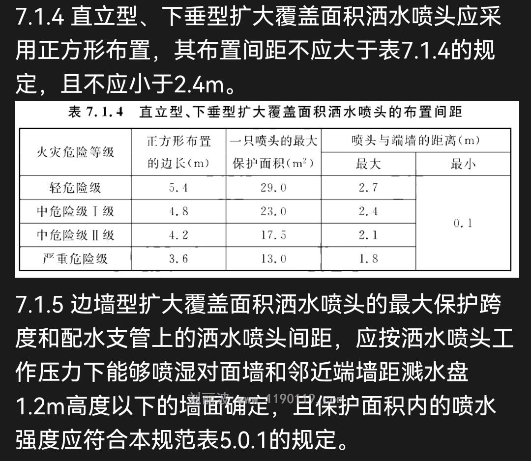 对于边墙型扩大覆盖喷头的保护范围有什么要求么 